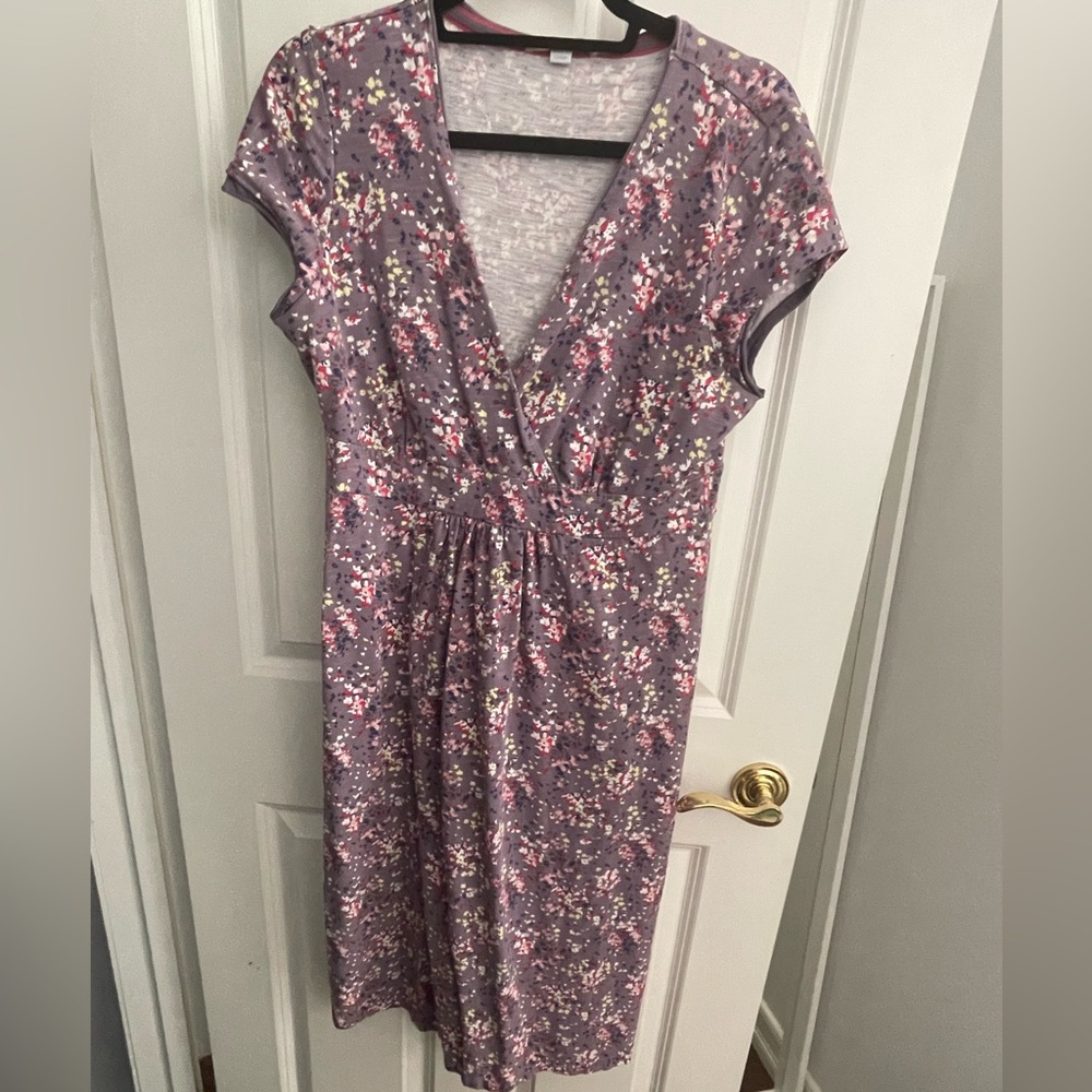 Boden Floral V-Neck Dress